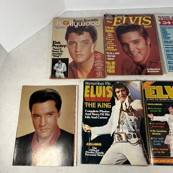 Vintage Elvis Presley Magazines Lot w 2 Full Size Posters Fan Collector - Picture 2 of 11